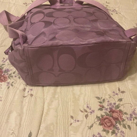 Vintage Coach Lilac/Purple Signature Jacquard Backpack Very Nice main image 6